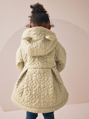 Sage Green Shower Resistant Skirted Quilted Coat (3mths-7yrs) - Image 3 of 9