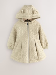 Sage Green Shower Resistant Skirted Quilted Coat (3mths-7yrs) - Image 5 of 9