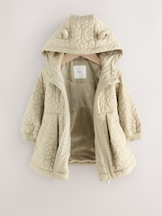 Sage Green Shower Resistant Skirted Quilted Coat (3mths-7yrs) - Image 6 of 9