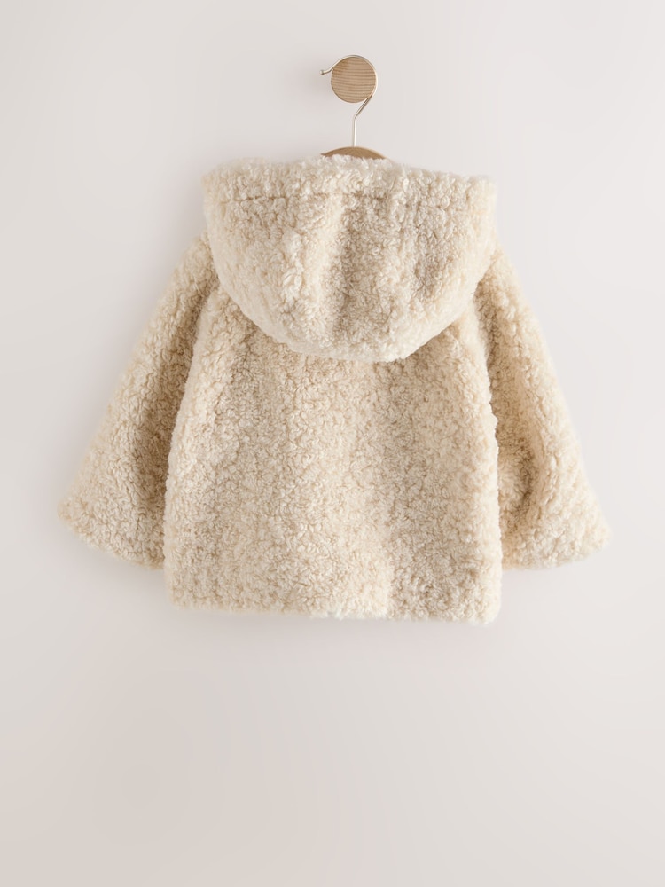 Cream Hooded Borg Jacket (12mths-7yrs) - Image 2 of 5