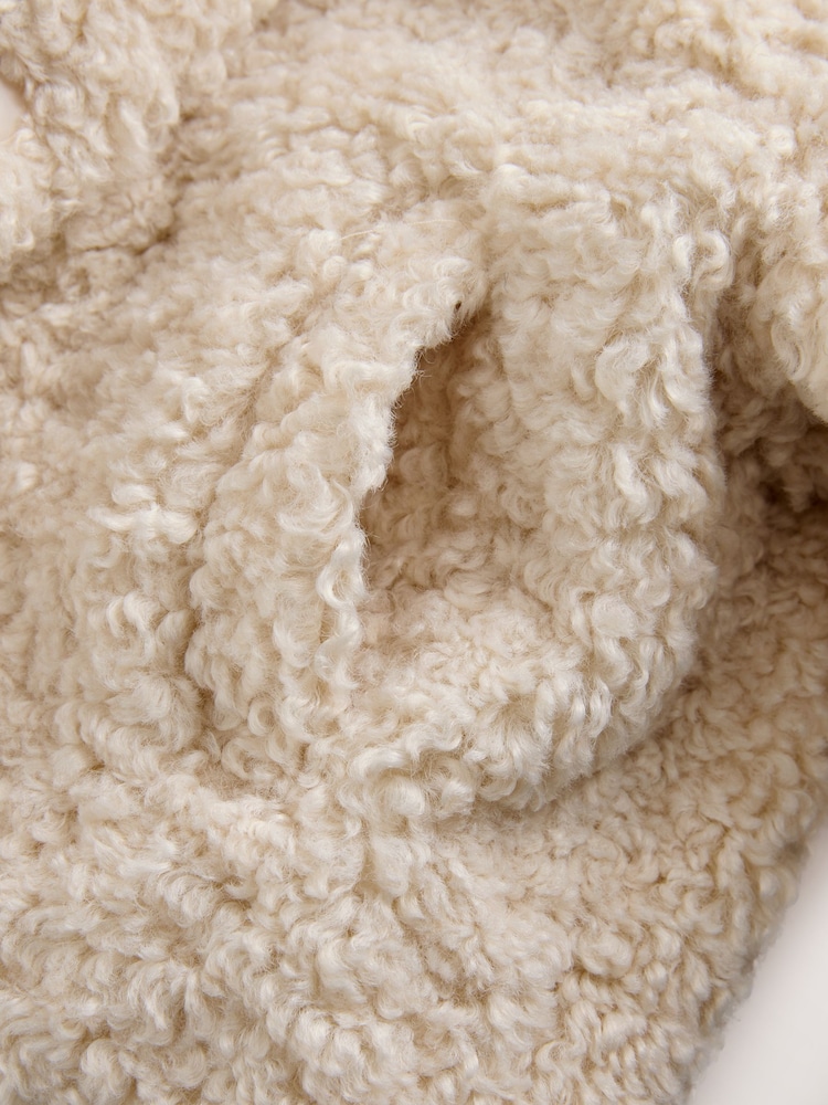 Cream Hooded Borg Jacket (12mths-7yrs) - Image 5 of 5