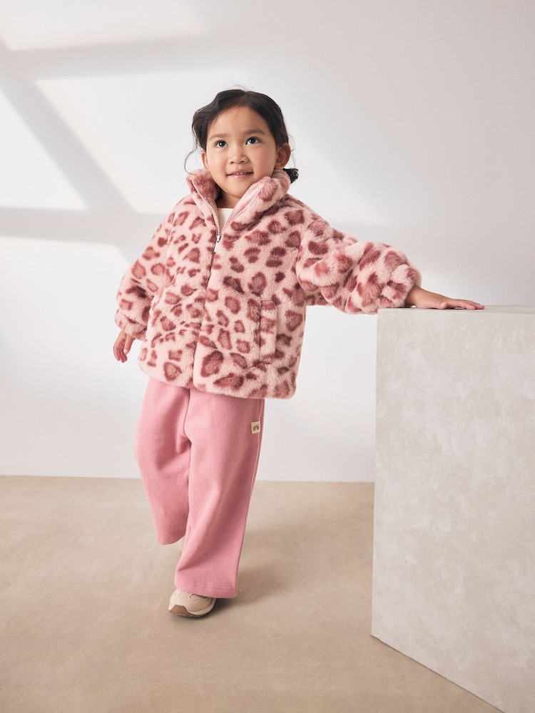Pink Animal Faux Fur Bomber Jacket (12mths-7yrs) - Image 2 of 11 Pink Animal Faux Fur Bomber Jacket (12mths-7yrs) - Image 2 of 11