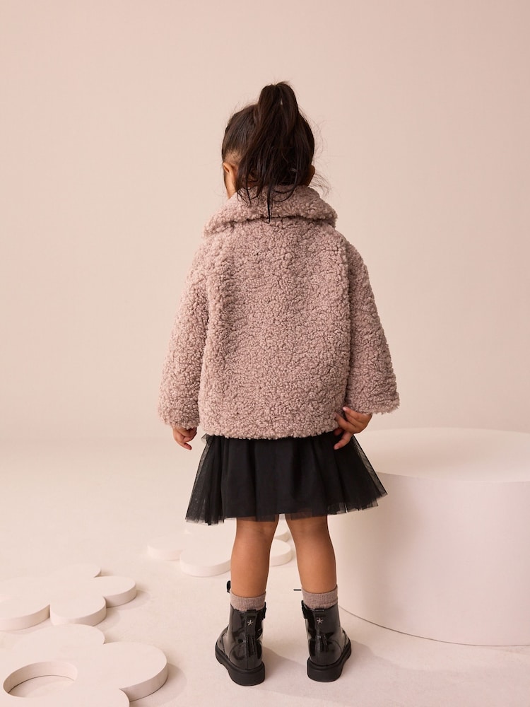Mink Brown Borg Casual Jacket (12mths-7yrs) - Image 2 of 9