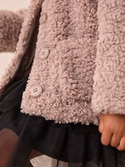 Mink Brown Borg Casual Jacket (12mths-7yrs) - Image 4 of 9