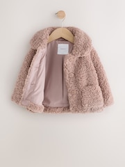 Mink Brown Borg Casual Jacket (12mths-7yrs) - Image 7 of 9
