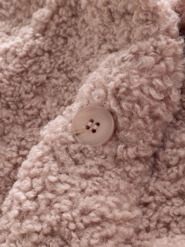 Mink Brown Borg Casual Jacket (12mths-7yrs) - Image 9 of 9