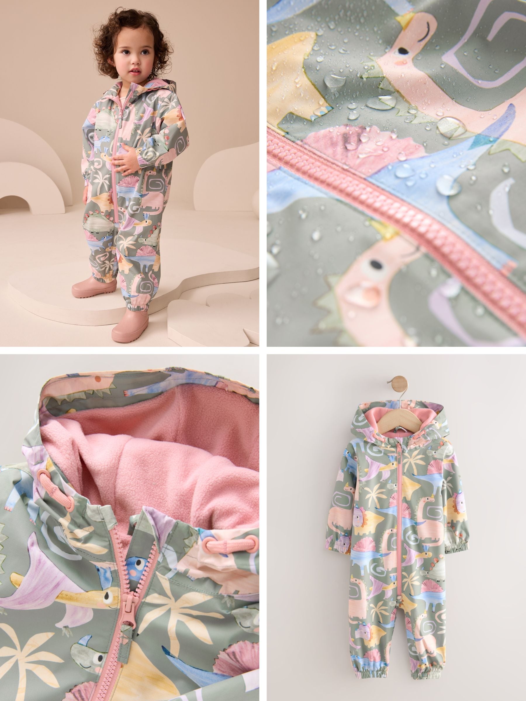Buy Khaki 3D Dino Waterproof Printed Puddlesuit (3mths-7yrs) from