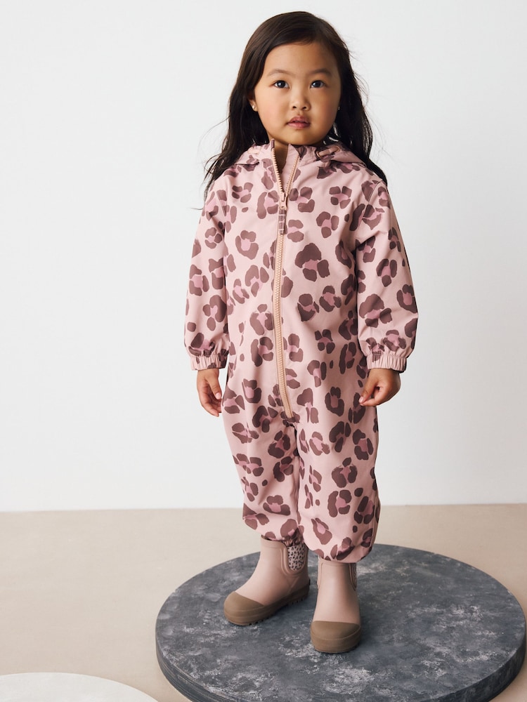 Brown Waterproof Printed Puddlesuit (3mths-7yrs) - Image 1 of 7