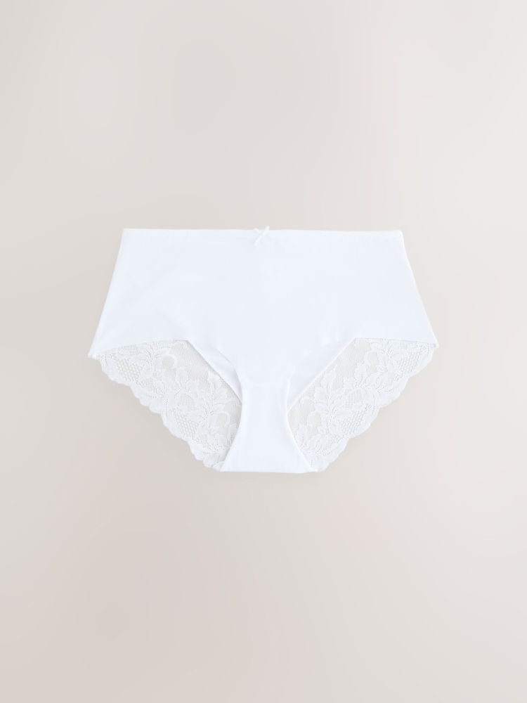 Black / White / Praline Nude Midi No VPL Lace Back Briefs 5 Pack - Image 2 of 8