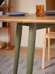 MADE.COM Oak and Green Legs Deauville Square 4 Seater Drop Leaf Dining Table - Image 6 of 8