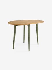 MADE.COM Oak and Green Legs Deauville Square 4 Seater Drop Leaf Dining Table - Image 7 of 8