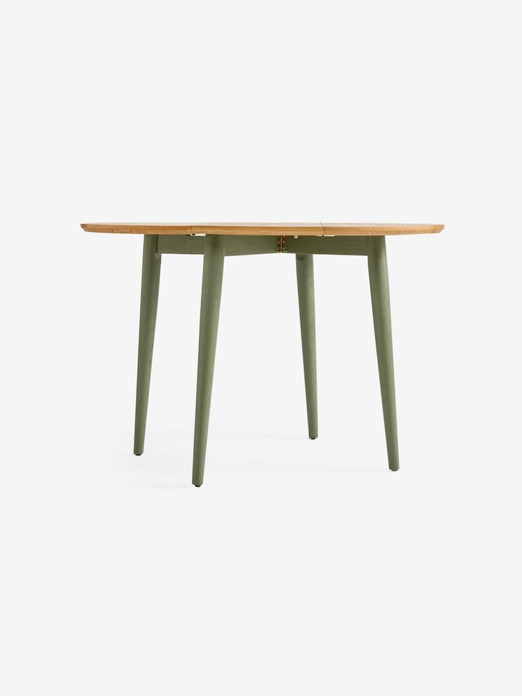 MADE.COM Oak and Green Legs Deauville Square 4 Seater Drop Leaf Dining Table - Image 8 of 8 MADE.COM Oak and Green Legs Deauville Square 4 Seater Drop Leaf Dining Table - Image 8 of 8
