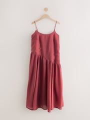Plum Purple Dropped Waist Slip Maxi Dress - Image 7 of 9