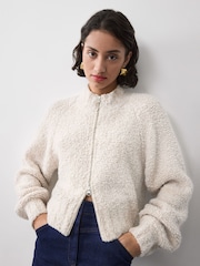 Vivere Lucinda Merino Boucle Zip pletena jopa - Slika 1 iz 4