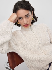 Vivere Lucinda Merino Boucle Zip pletena jopa - Slika 3 iz 4
