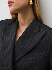 Vivere Grey Oversized Adele Pinstripe Blazer - Image 4 of 6