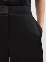 Vivere Black Ruby Tailored Wide Leg Satin Trousers - Image 5 of 6