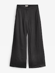 Vivere Black Ruby Tailored Wide Leg Satin Trousers - Image 6 of 6