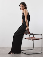Vivere Black Pandora Double Strap Silky Cami - Image 3 of 4