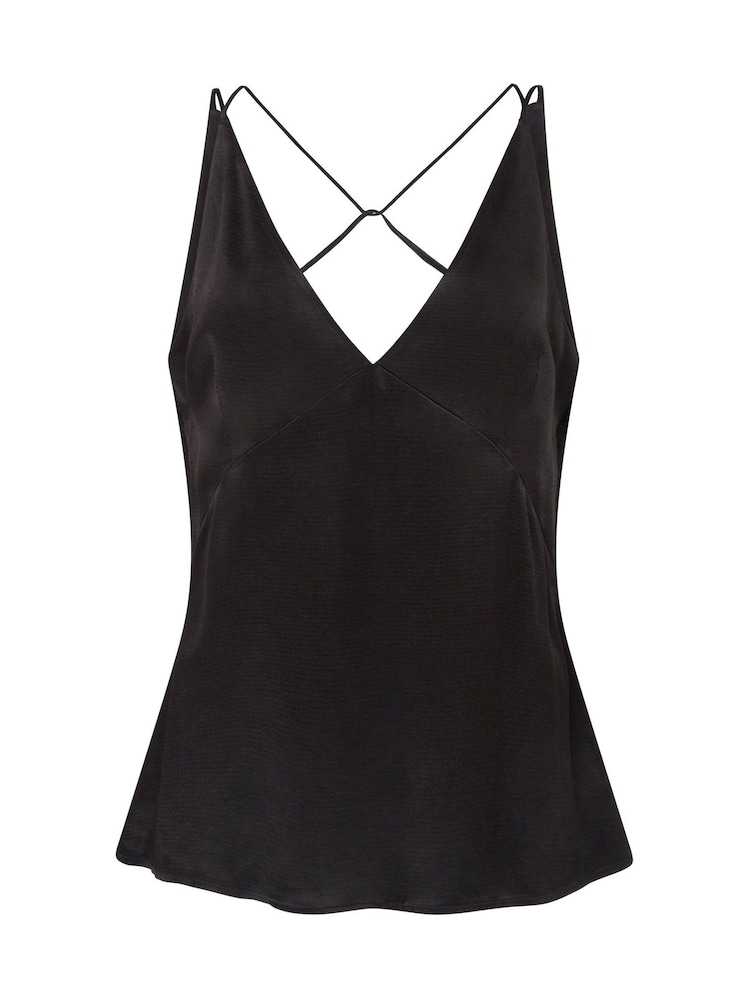 Vivere Black Pandora Double Strap Silky Cami - Image 4 of 4
