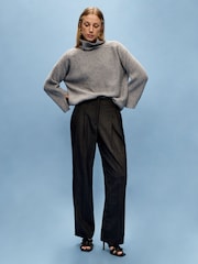 Vivere Grey Oversized Bali Turtleneck Jumper - Image 1 of 5