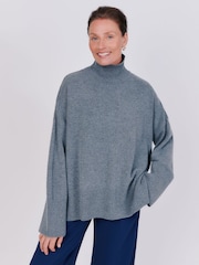 Vivere Grey Oversized Arlo Turtleneck Jumper - Image 1 of 5