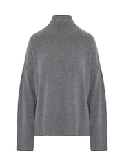 Vivere Grey Oversized Arlo Turtleneck Jumper - Image 5 of 5