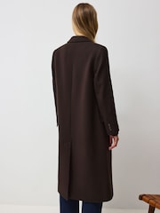 Vivere Brown Edwina Tailored Midaxi Chocolate Coat - Image 2 of 6