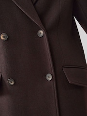 Vivere Brown Edwina Tailored Midaxi Chocolate Coat - Image 4 of 6