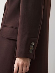 Vivere Brown Edwina Tailored Midaxi Chocolate Coat - Image 5 of 6