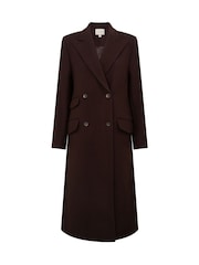Vivere Brown Edwina Tailored Midaxi Chocolate Coat - Image 6 of 6