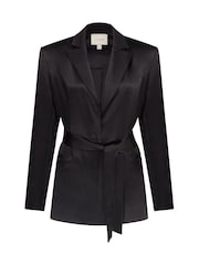 Vivere Black Noah Satin Belted Blazer - Image 5 of 5