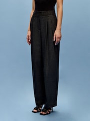 Vivere Grey Vivienne Pinstripe Pleated Trousers - Image 2 of 7