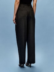 Vivere Grey Vivienne Pinstripe Pleated Trousers - Image 3 of 7