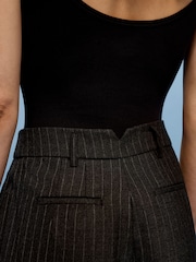 Vivere Grey Vivienne Pinstripe Pleated Trousers - Image 6 of 7