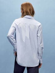 Vivere Blue Oversized James Classic 100% Cotton Shirt - Image 3 of 5