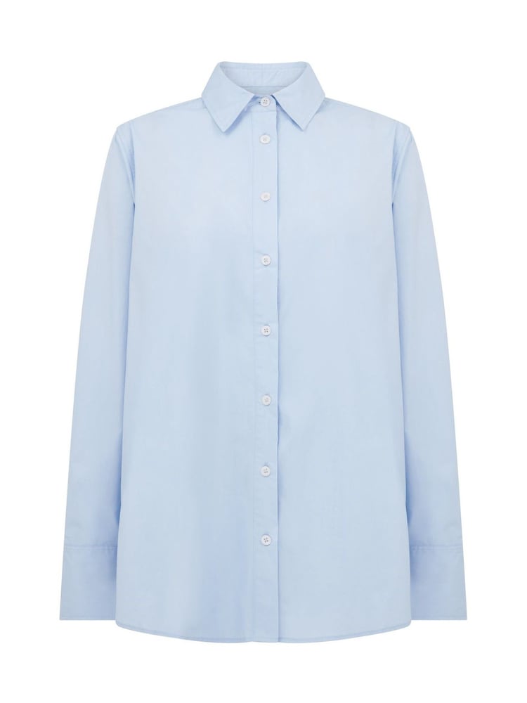 Vivere Blue Oversized James Classic 100% Cotton Shirt - Image 5 of 5