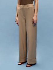 Vivere Brown Rose High Waist Wide Leg Tailored Trousers - Image 2 of 6