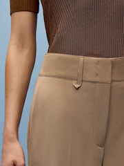 Vivere Brown Rose High Waist Wide Leg Tailored Trousers - Image 4 of 6