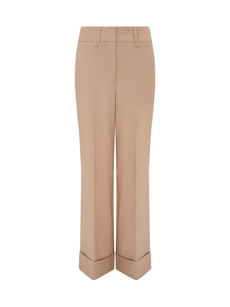Vivere Brown Rose High Waist Wide Leg Tailored Trousers - Image 6 of 6