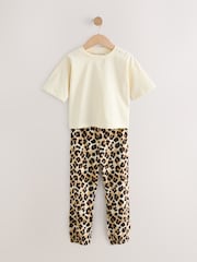 Plum/Brown Animal Print Joggers Pyjamas 3 Pack - Image 6 of 11