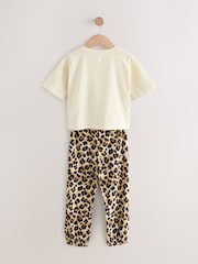 Plum/Brown Animal Print Joggers Pyjamas 3 Pack - Image 7 of 11