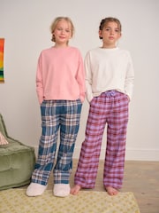 Green/Pink Check Woven Pyjama Bottoms 2 Pack (3-16yrs) - Image 1 of 3