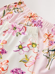 Pink/White Floral Print Jogger Pyjamas 2 Pack (3-16yrs) - Image 6 of 6