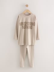 Neutral Slogan Legging Pyjamas 3 Pack (3-16yrs) - Image 8 of 10