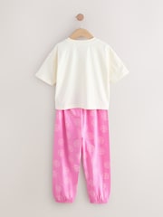 Pink/Blue Happy Face Joggers Pyjamas 2 Pack (3-16yrs) - Image 4 of 6
