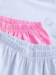 Pink/Blue Happy Face Joggers Pyjamas 2 Pack (3-16yrs) - Image 5 of 6