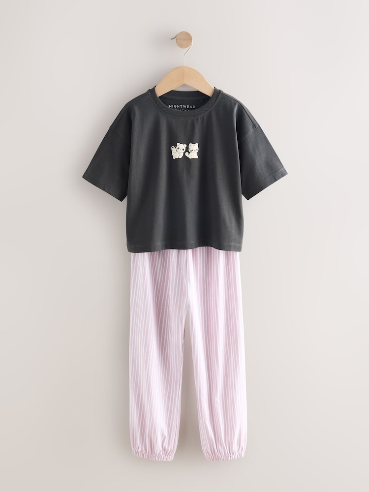 Black/White Panda Print - Pack de 3 pijamas con pantalones de chándal (3-16 años) - Imagen 2 de 7
