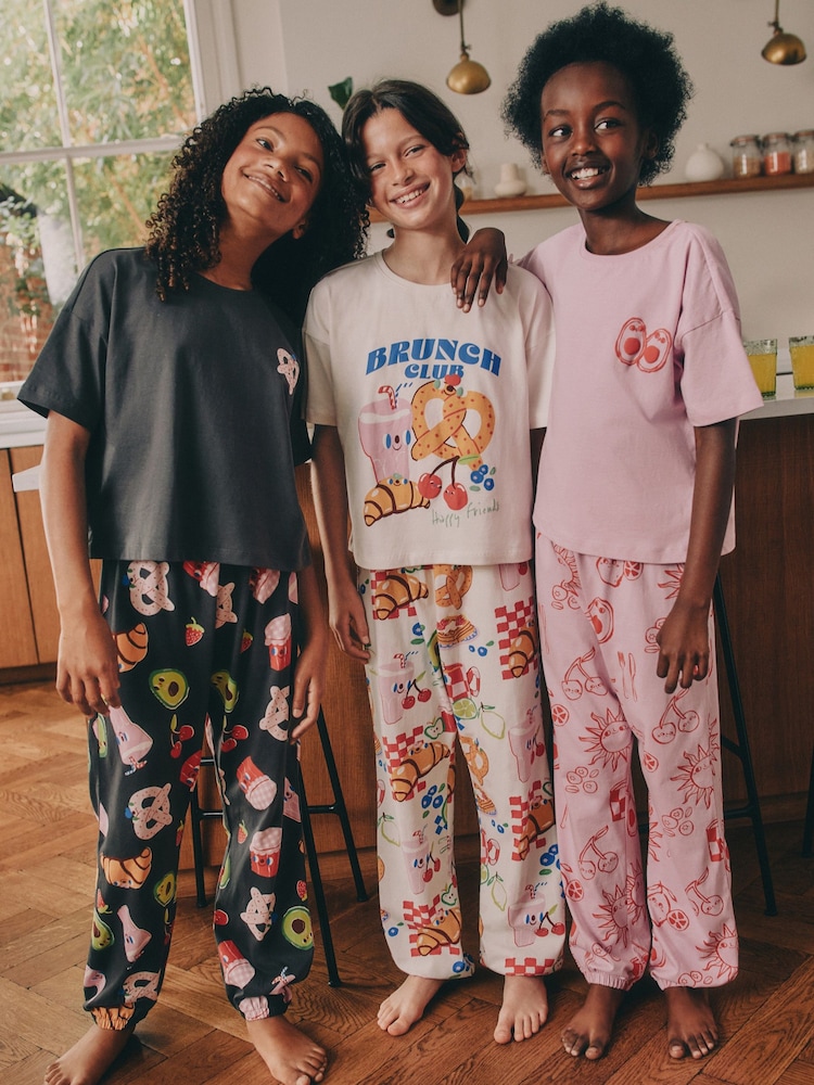 Brunch Club Jogger Pyjamas 3 Pack - Image 1 of 12