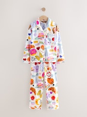 Ecru White Food Print Button Through Pyjamas (3-16yrs) - Image 1 of 4